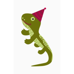 矢量 卡通手绘 动物 壁虎