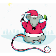 穿着圣诞衣服的小老鼠