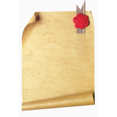 怀旧复古风牛皮信纸卷素材