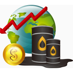 矢量油桶与金币