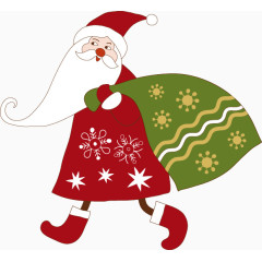 圣诞老人绿色礼物袋子