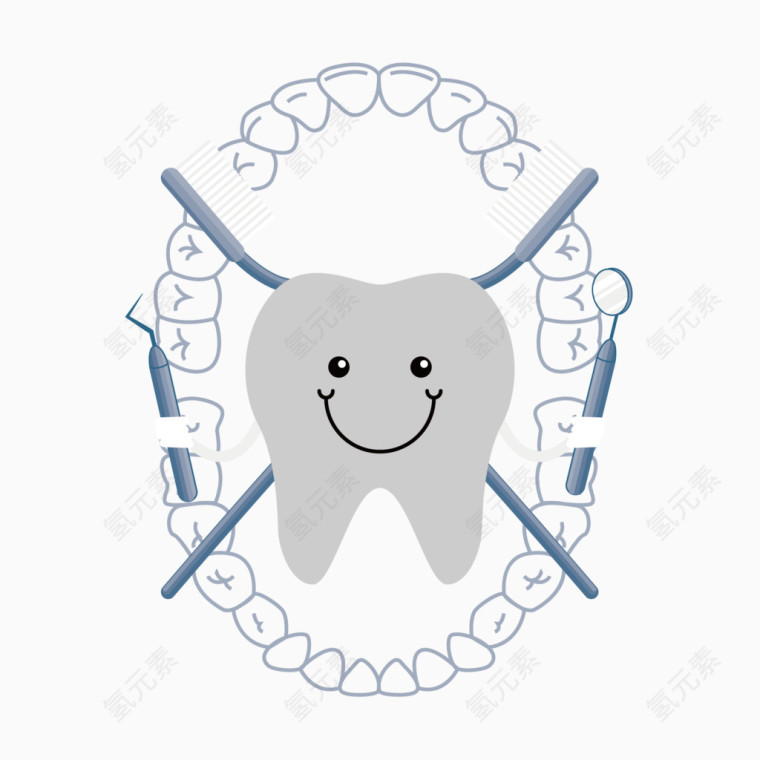 矢量牙齿装饰图案