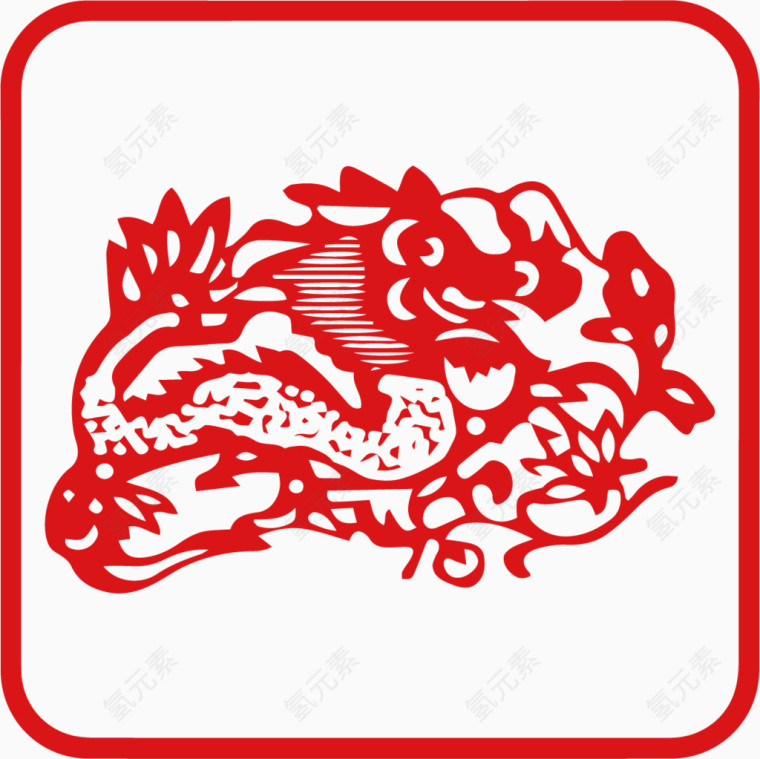 矢量生肖剪影龙