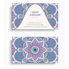 紫色名片矢量图