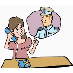 卡通报警的女人