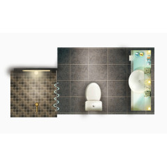 平面户型图卫生间淋浴间马桶洗手盆