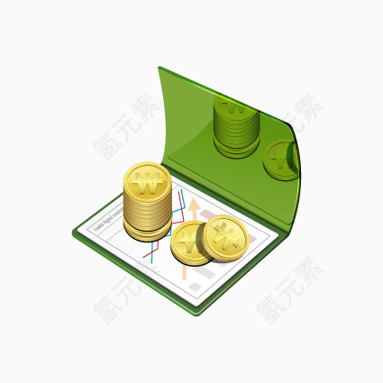 绿色质感钱币存折