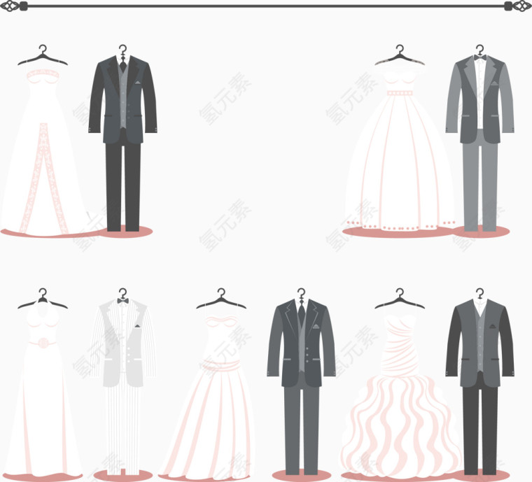 时尚婚纱礼服的集合免费下载