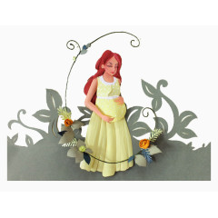 卡通花园里的孕妇