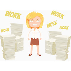 工作忙的矢量商务女人