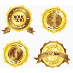 金色奖章矢量图