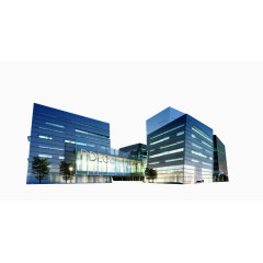 现代化都市时尚灯火辉煌办公楼