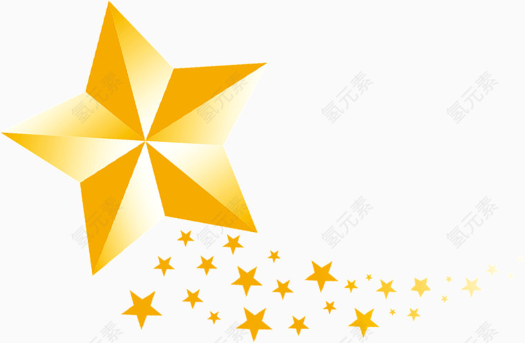 许多黄色的散落的星星