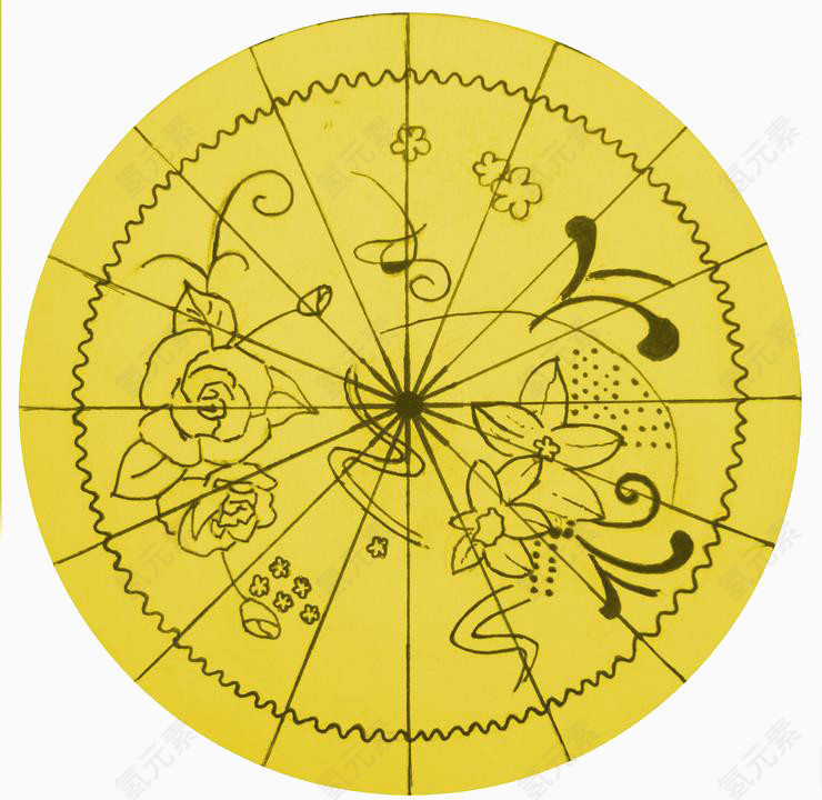 雨伞花型设计矢量素材