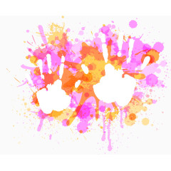 矢量丰富多彩的水花孩子手印