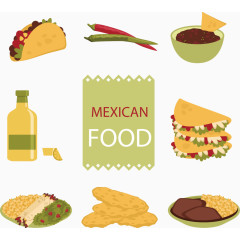 矢量手绘墨西哥食物