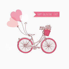 粉红自行车矢量图片