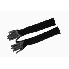 拼接皮质连指手套