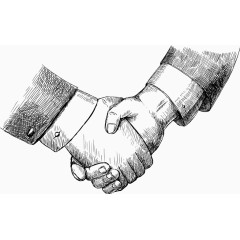 素描握手合作