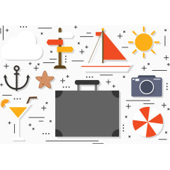 旅游计划装饰矢量素材