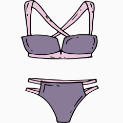 矢量灰色内衣套装素材