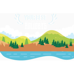 春天田园景色田园花园树木