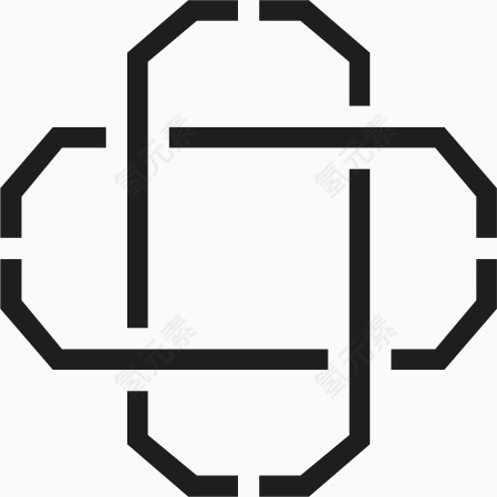 角花底纹花型对称平面图形