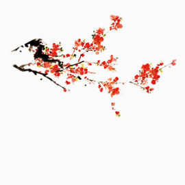 水墨画梅花素材节日素材
