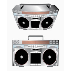 有质感的银色录音机