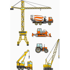 矢量卡通工程机械