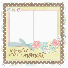 黄色背景扣子装饰相框