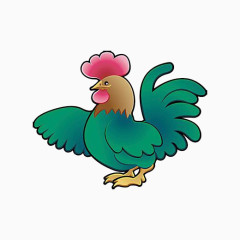 幼儿简笔画公鸡