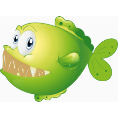 卡通绿色食人鱼
