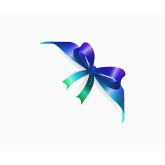 蓝绿色创意蝴蝶结设计
