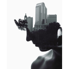 创意设计城市与女子