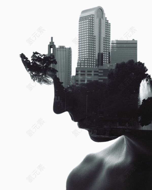 创意设计城市与女子