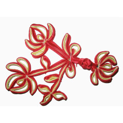 一个红色花型盘扣