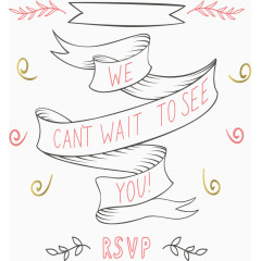 旋转彩带约会邀请卡