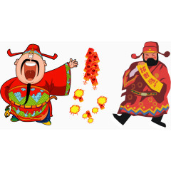 财神炮竹鞭炮PNG矢量素材