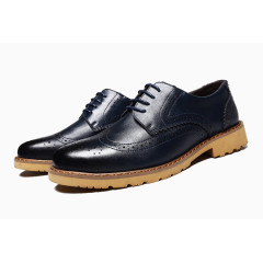 雕花真皮男士商务