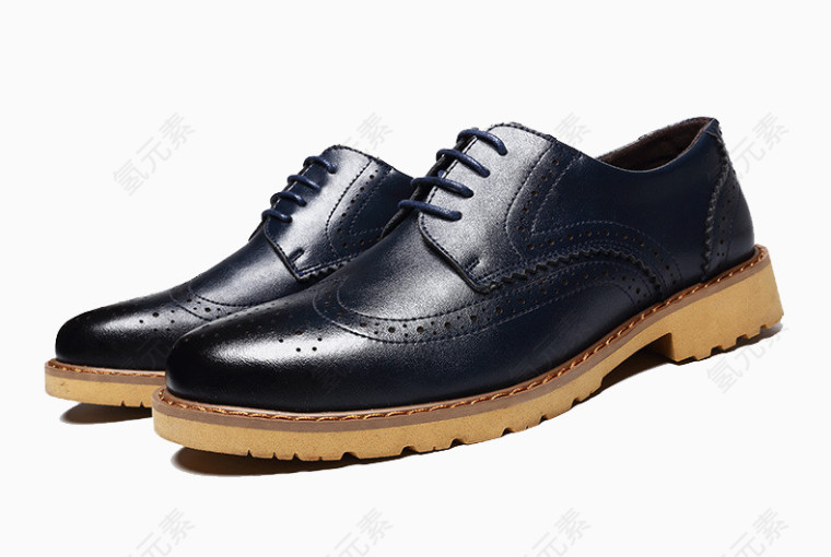 雕花真皮男士商务