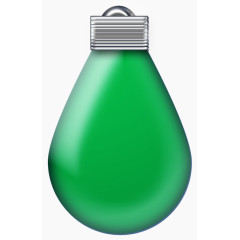 卡通手绘绿色灯泡