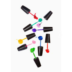 彩虹色指甲油刷组合