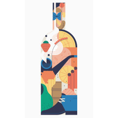 瓶子造型平面花纹