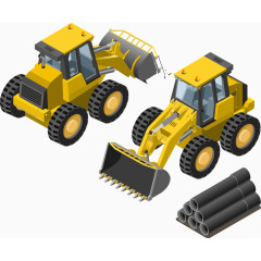矢量工程机械推土车素材交通
