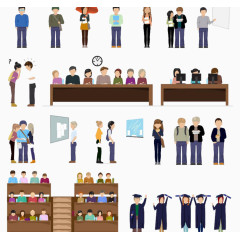 大学生剪影卡通图片