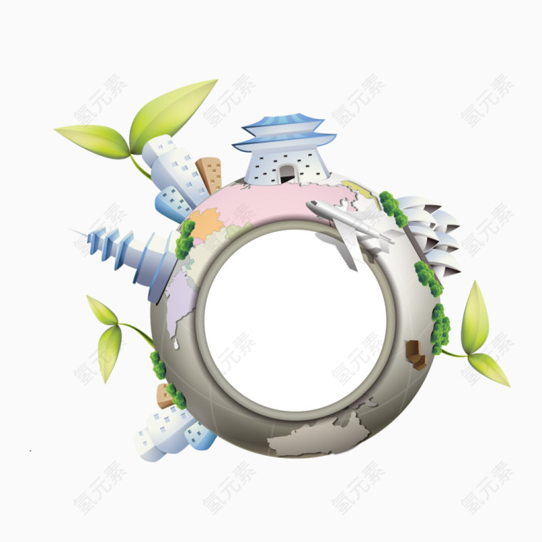矢量地球上的建筑