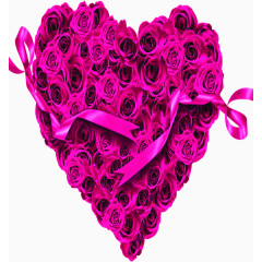 玫粉玫瑰爱心彩带