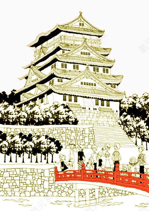 手绘旅游胜地