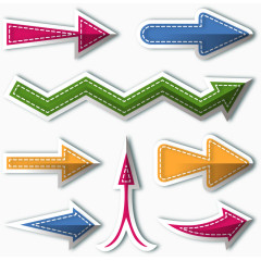 矢量贴布效果彩色箭头